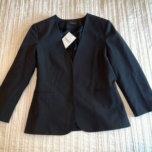 Theory 8 Blazer Black Wool Elegant Black Suit 3/4 sleeve Jacket retail $395 NEW